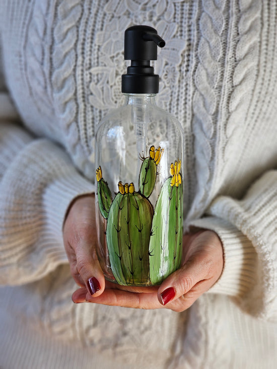 Cactus design soap dispenser