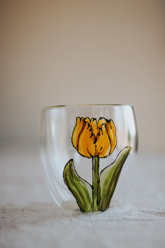 Verre double paroi design tulipe