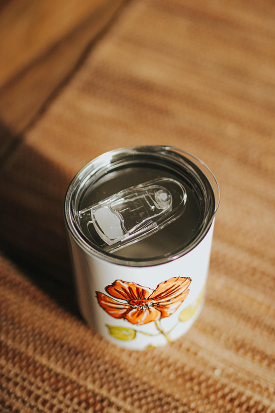 Verre isolant peint à la main fleur de capucine
