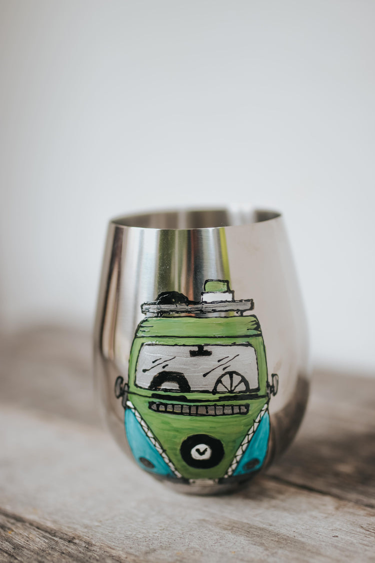 Verre pour camping peint par Pero