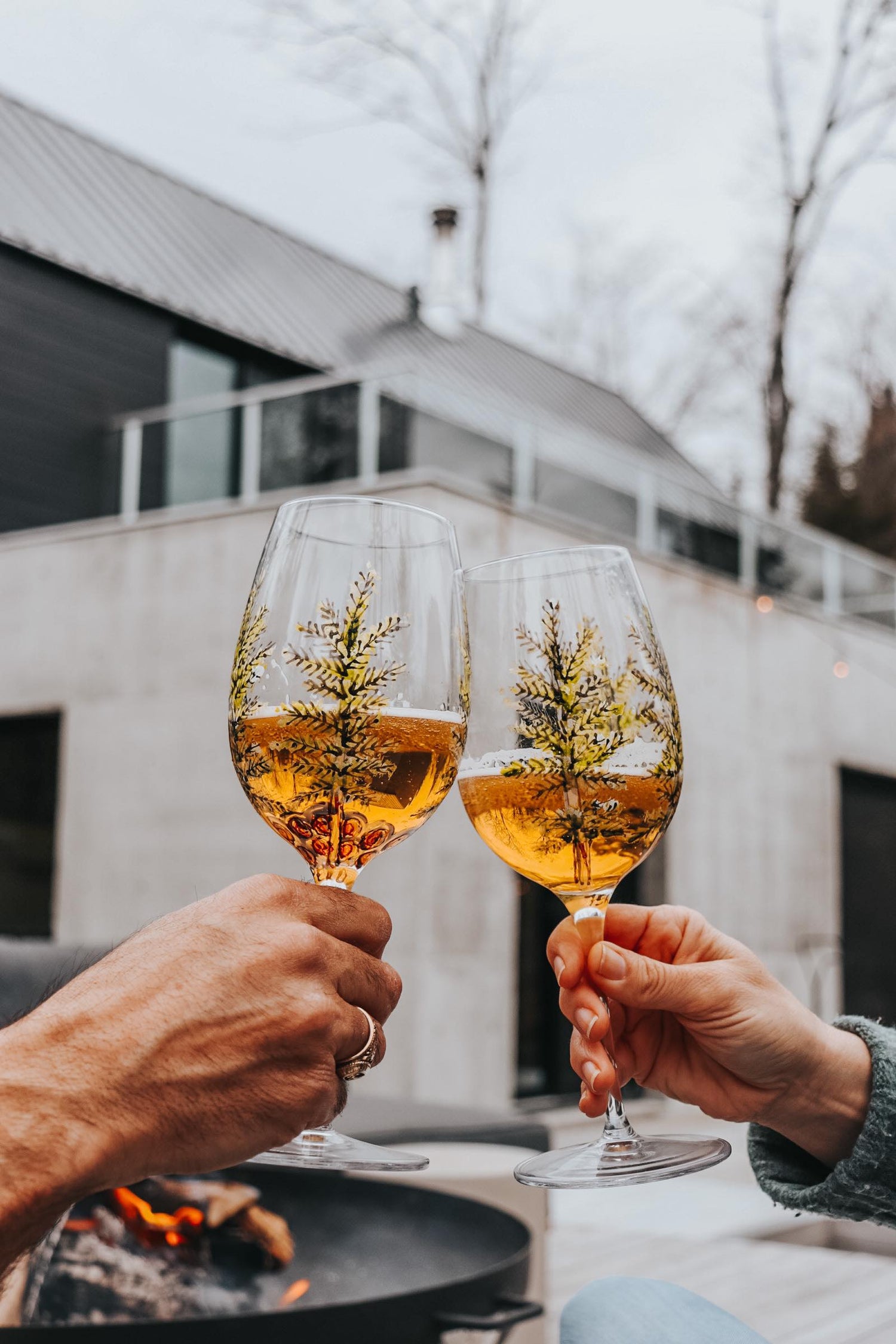 Duo de verres peints à la main par Pero