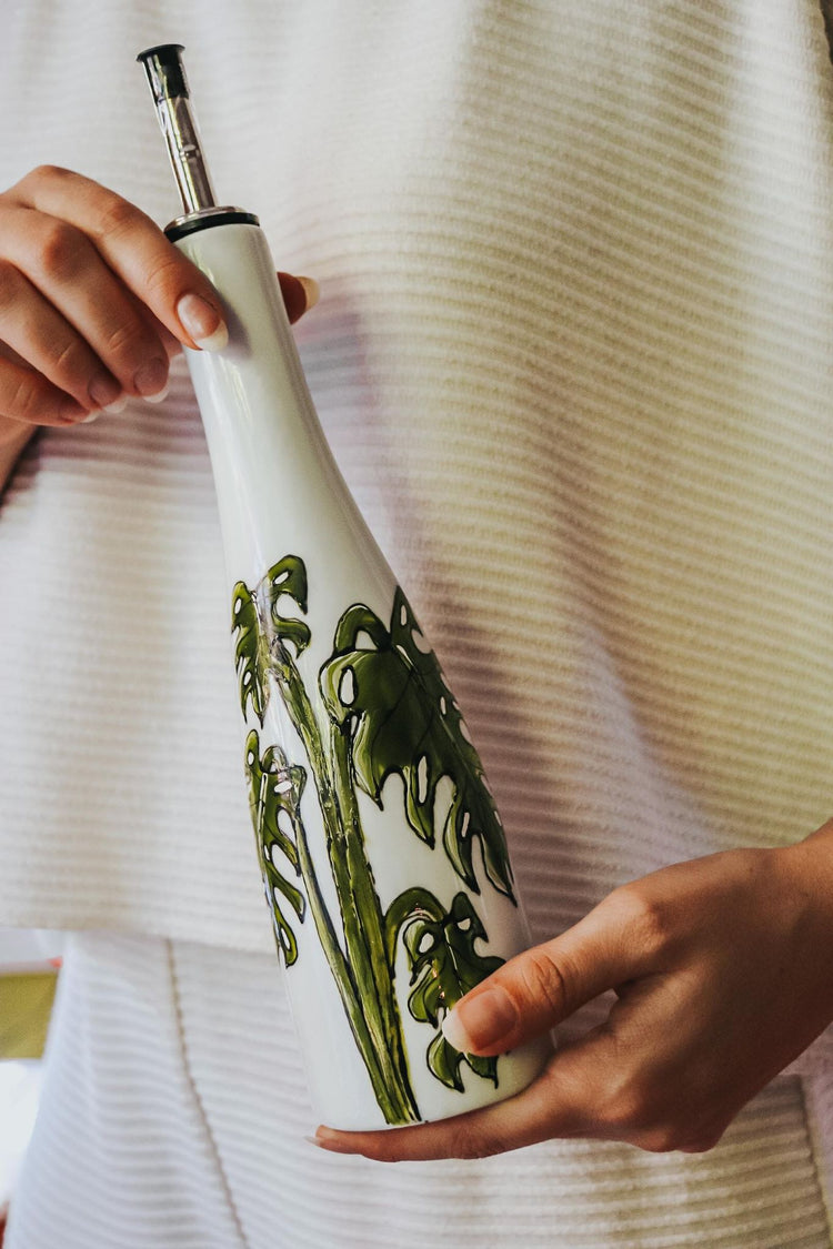 Huilier peint à la main par Pero design plante Monstera