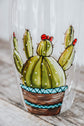 Verre double paroi peint à la main design cactus