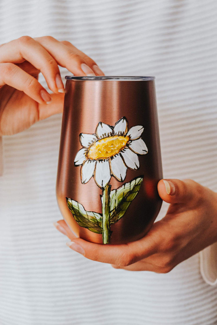 Idée cadeau verre isolant marguerite par Pero