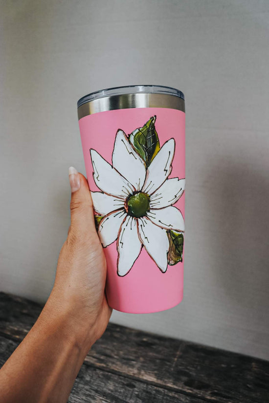 Gourde design fleur blanche