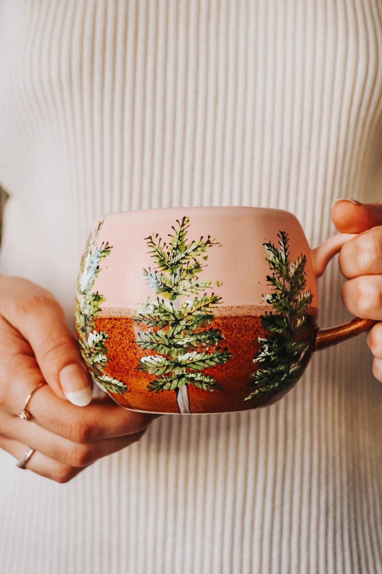 tasse en grès rose signé Pero