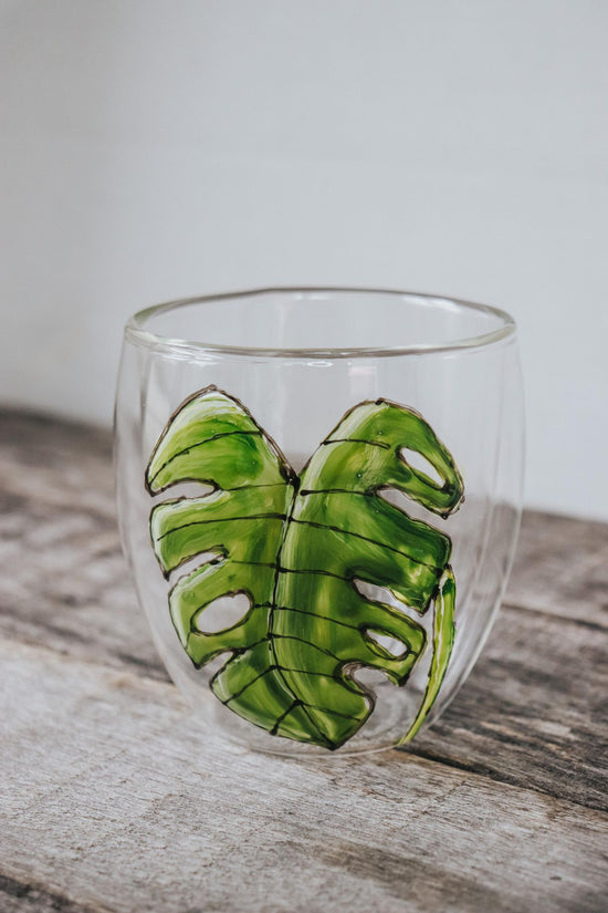 Verre double paroi design botanique