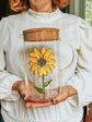 Sunflower design glass water carafe