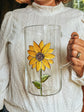 Sunflower design glass water carafe