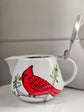 Hand-painted cardinal design teapot with infuser