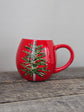 Boreal design red stoneware mug