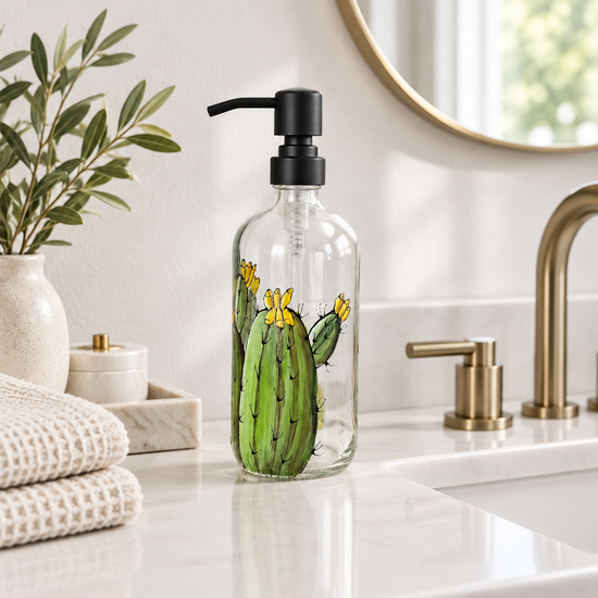 Cactus design soap dispenser