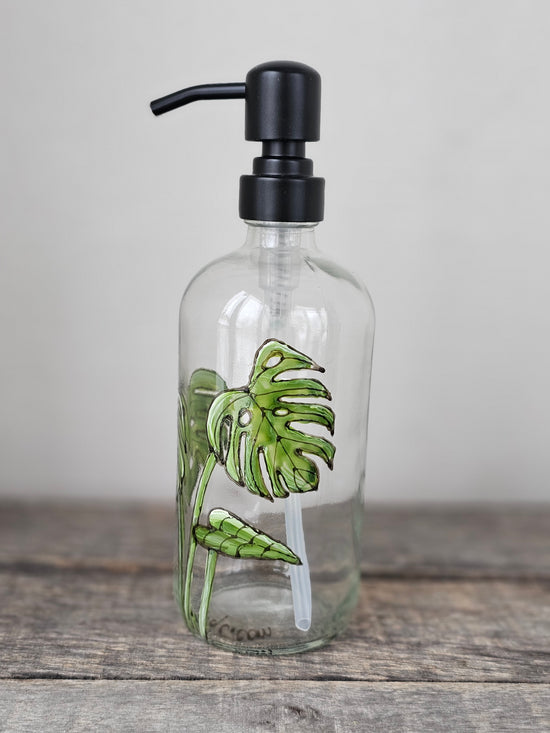 Botanical design soap dispenser