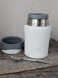 Hand-painted cardinal design matte white thermos