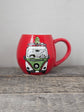Westfalia design red stoneware mug