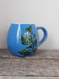 Tasse en grès bleu design plante Swiss chard