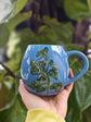 Tasse en grès bleu design plante Swiss chard