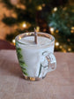 Boreal forest design candle in an espresso cup