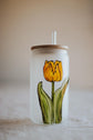 Large double-walled sunflower design glass