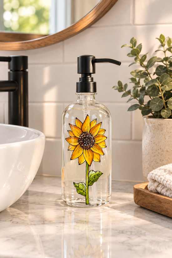 Sunflower Design Soap Dispenser