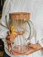 Sunflower design glass water carafe