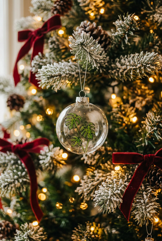 Christmas Ball - Monstera Plant Glass Ornament