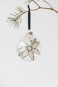 Christmas Ball - White Flower Glass Ornament Pero
