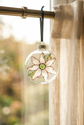 Christmas Ball - White Flower Glass Ornament Pero