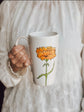 Large stoneware mug marigold flower collection for tea