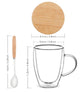 Tasse en verre double paroi design capucines