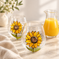 Sunflower flower design stemless glasses duo