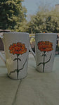 Large stoneware mug marigold flower collection for coffee