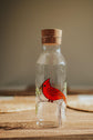 Cardinal bird design glass water carafe | table art