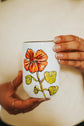 Verre isolant peint à la main fleur de capucine