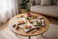 Assiette carrée design tulipe orange