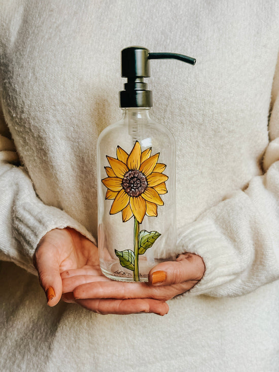 Distributeur à savon design tournesol