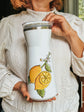 Carafe isolante en acier design citron