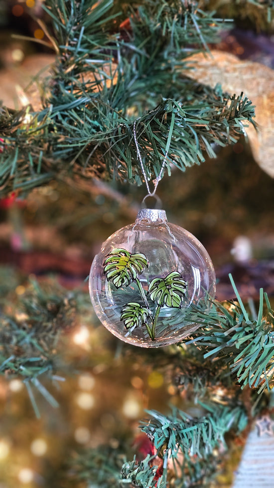 Christmas Ball - Monstera Plant Glass Ornament