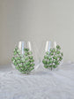 Duo of hand-painted eucalyptus design glasses