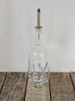 Glass bottle for oil or vinegar hand painted lavender design