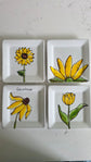 Assiette carrée design tournesol
