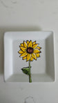 Assiette carrée design tournesol