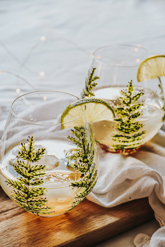 Duo de verres design Boréale peint à la main