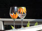 Duo de verres à vin design fleur orange
