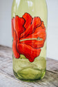 Carafe d'eau en verre design hibiscus rouge