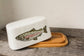 Fish butter dish with bamboo base