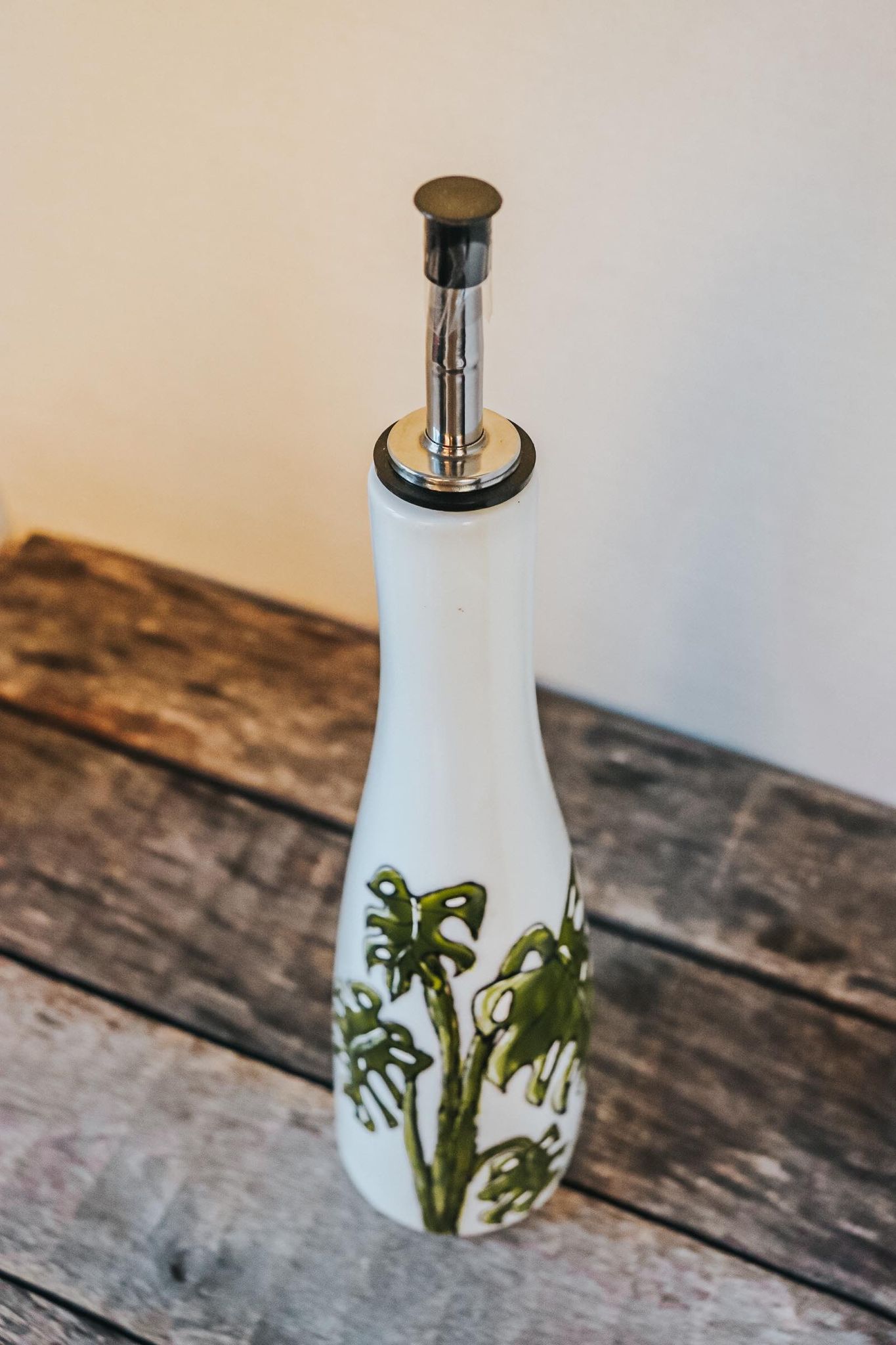 bouteille pour huile ou vinaigre personnalisé d'une plante botanique