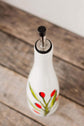 Bouteille d'huile ou vinaigre peinte à la main design olives