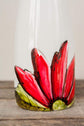 Stoneware bottle for red flower design oil or vinegar