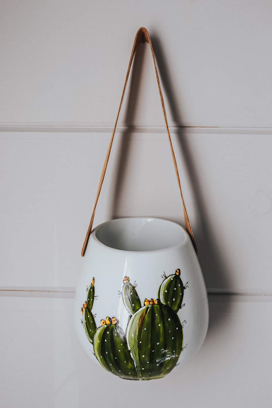 Cactus design porcelain wall planter